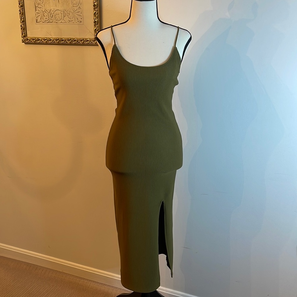 Topshop dress. Size: small. Olive green